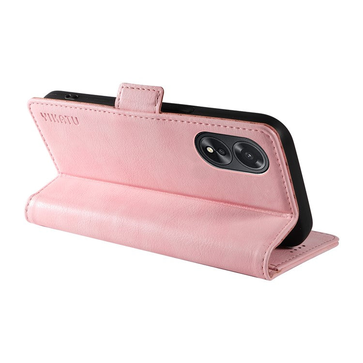 YIKATU YK-007 For Oppo A38 4G / A18 4G Leather Case Litchi Texture Wallet Shockproof Phone Cover - Pink