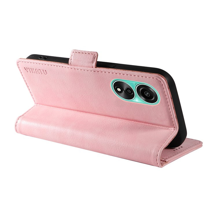 YIKATU YK-007 For Oppo A78 4G Case Litchi Texture Leather Scratch-Proof Phone Shell - Pink