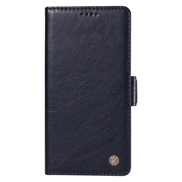 YIKATU YK-007 For OnePlus 12 5G Case Litchi Texture Side Clasps Phone Stand Cover - Navy Blue