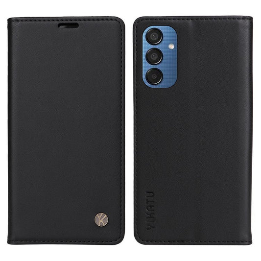 YIKATU YK-001 For Samsung Galaxy M15 5G Phone Cover Magnetic Closure Leather Shock Absorbing Case - Black