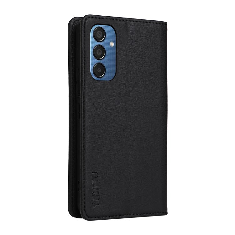 YIKATU YK-001 For Samsung Galaxy M15 5G Phone Cover Magnetic Closure Leather Shock Absorbing Case - Black