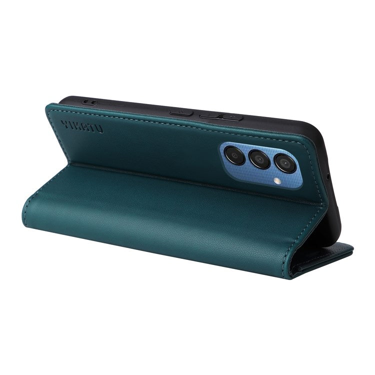 YIKATU YK-001 For Samsung Galaxy M15 5G Phone Cover Magnetic Closure Leather Shock Absorbing Case - Green