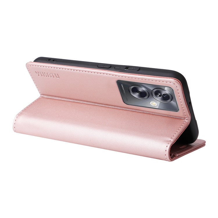 YIKATU YK-001 For Oppo A79 5G / A2 5G Case Magnetic Adsorption Leather Phone Cover - Rose Gold
