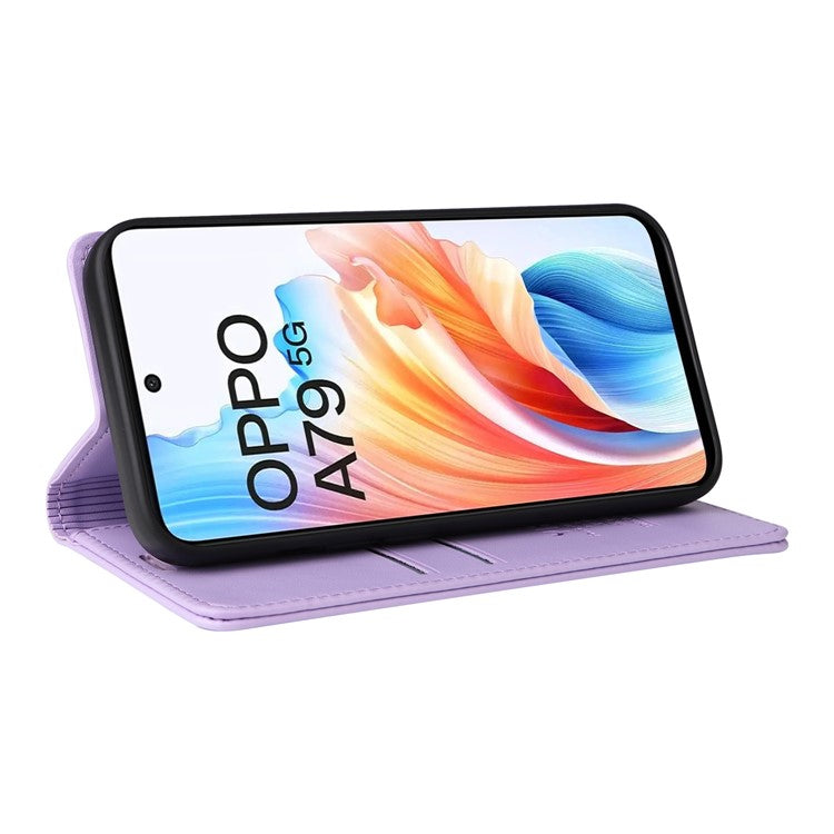 YIKATU YK-001 For Oppo A79 5G / A2 5G Case Magnetic Adsorption Leather Phone Cover - Light Purple