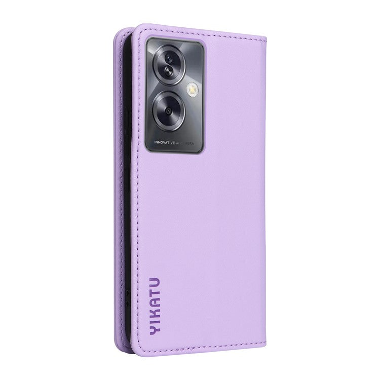 YIKATU YK-001 For Oppo A79 5G / A2 5G Case Magnetic Adsorption Leather Phone Cover - Light Purple