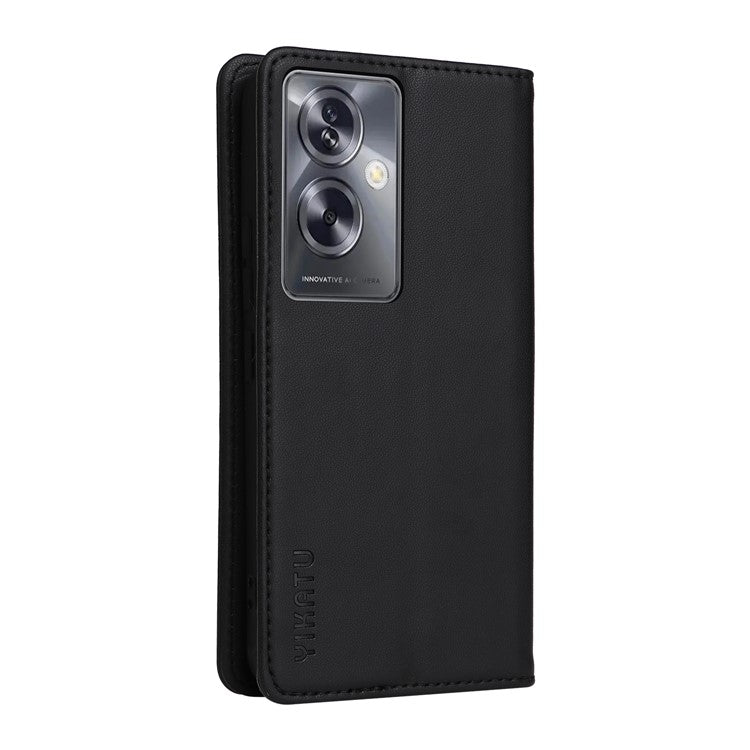 YIKATU YK-001 For Oppo A79 5G / A2 5G Case Magnetic Adsorption Leather Phone Cover - Black