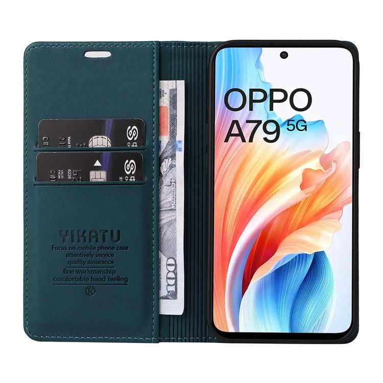 YIKATU YK-001 For Oppo A79 5G / A2 5G Case Magnetic Adsorption Leather Phone Cover - Green