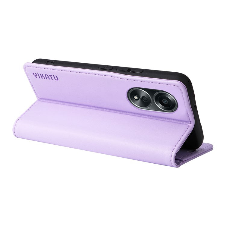 YIKATU YK-001 For Oppo A58 4G Case Magnetic Adsorption Wallet Leather Smartphone Cover - Purple