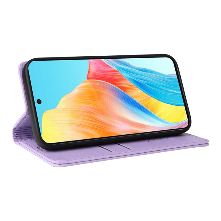 YIKATU YK-001 For Oppo A58 4G Case Magnetic Adsorption Wallet Leather Smartphone Cover - Purple
