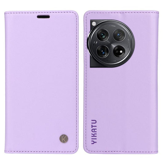 YIKATU YK-001 For OnePlus 12 5G Wallet Case PU Leather Phone Cover Magnetic Closing - Light Purple