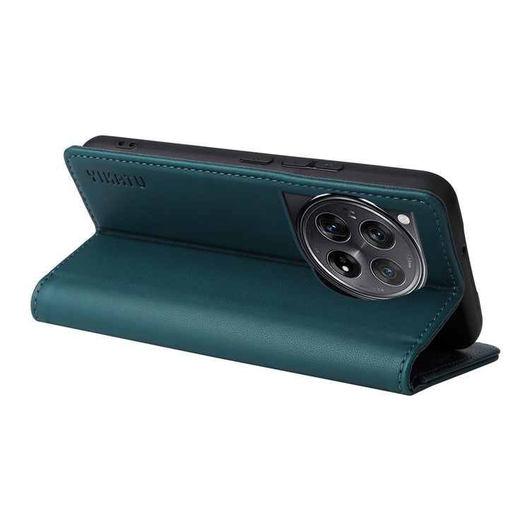 YIKATU YK-001 For OnePlus 12 5G Wallet Case PU Leather Phone Cover Magnetic Closing - Green