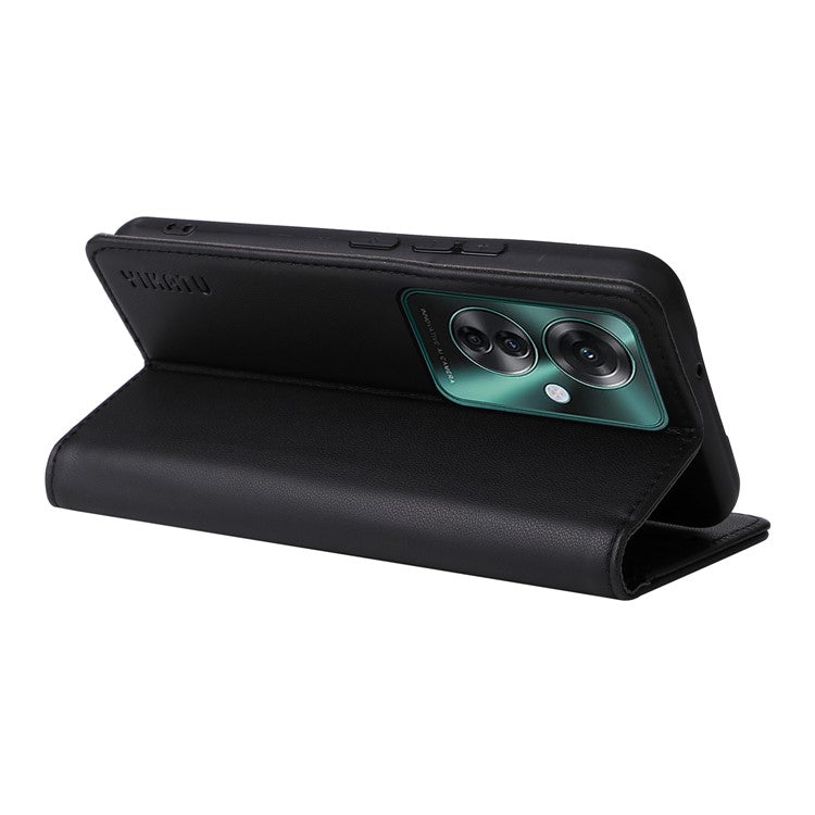 YIKATU YK-001 For Oppo Reno11 F 5G Slim Cover Magnetic Closing Leather Phone Shell - Black