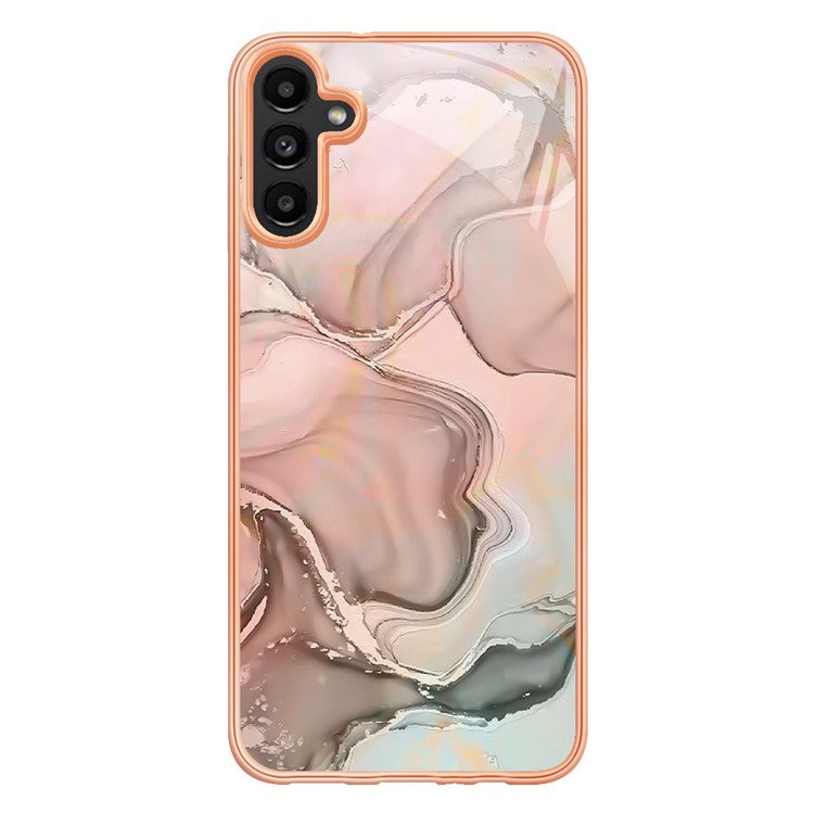YB IMD Series-16 Style-E For Samsung Galaxy A55 5G Case TPU Phone Cover Electroplating Frame Design - Pink