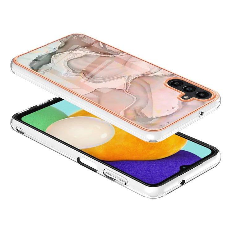 YB IMD Series-16 Style-E For Samsung Galaxy A55 5G Case TPU Phone Cover Electroplating Frame Design - Pink
