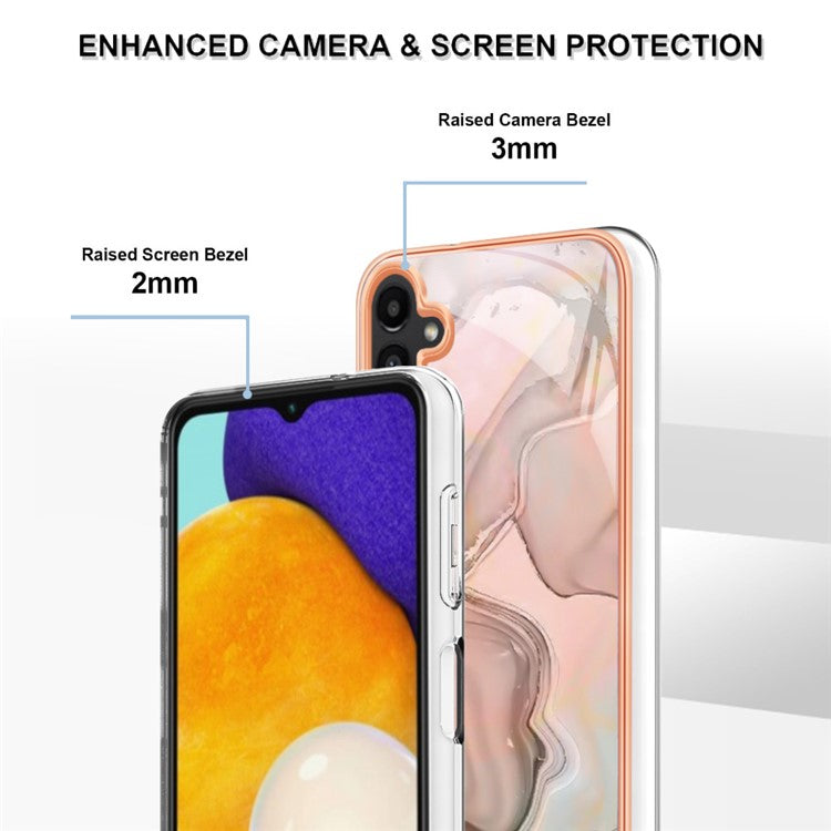 YB IMD Series-16 Style-E For Samsung Galaxy A55 5G Case TPU Phone Cover Electroplating Frame Design - Pink