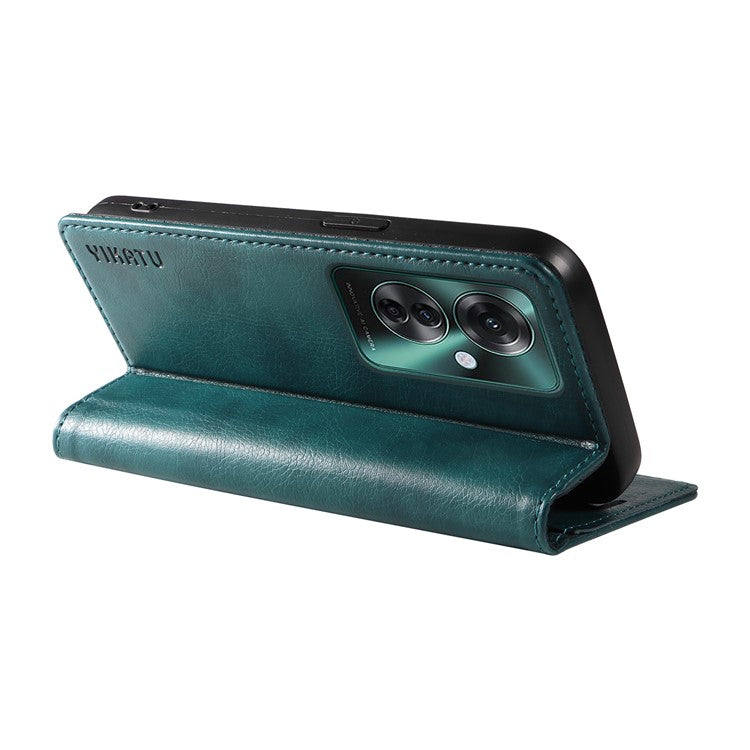 YIKATU YK-006 For Oppo Reno11 F 5G Case Litchi Texture Magnetic Closing Leather Phone Cover - Blue