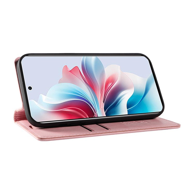 YIKATU YK-006 For Oppo Reno11 F 5G Case Litchi Texture Magnetic Closing Leather Phone Cover - Pink