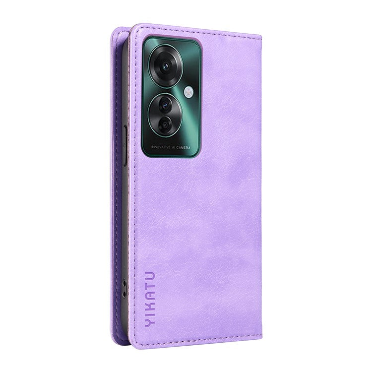 YIKATU YK-006 For Oppo Reno11 F 5G Case Litchi Texture Magnetic Closing Leather Phone Cover - Purple