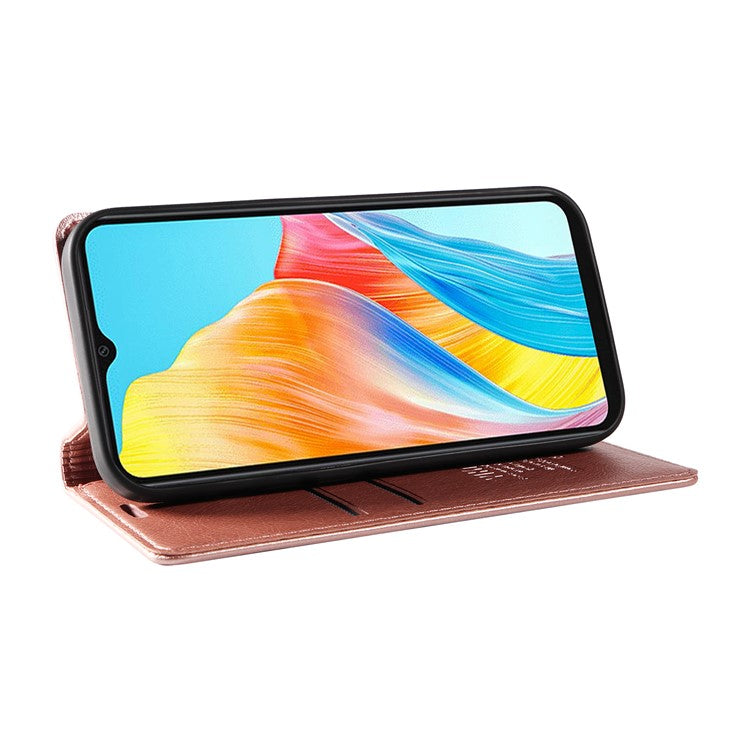 YIKATU YK-006 For Oppo A38 4G / A18 4G Case Leather Phone Cover with Card Slots Wallet - Rose Gold