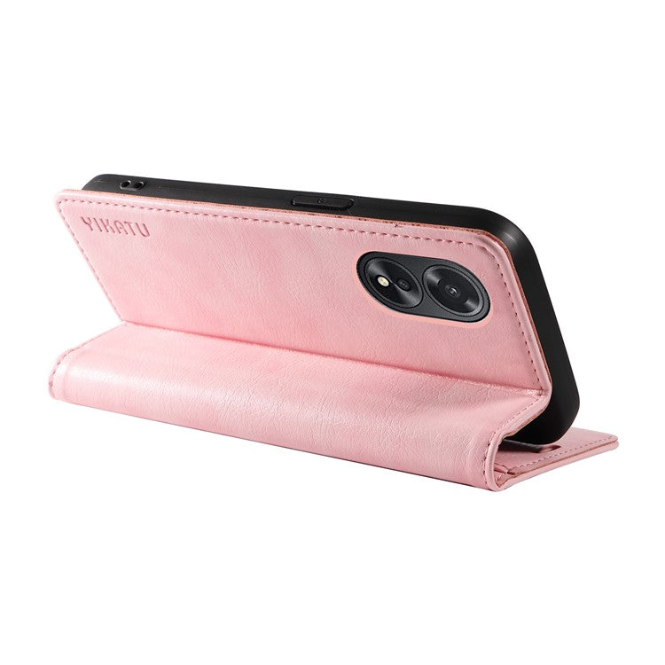 YIKATU YK-006 For Oppo A38 4G / A18 4G Case Leather Phone Cover with Card Slots Wallet - Pink