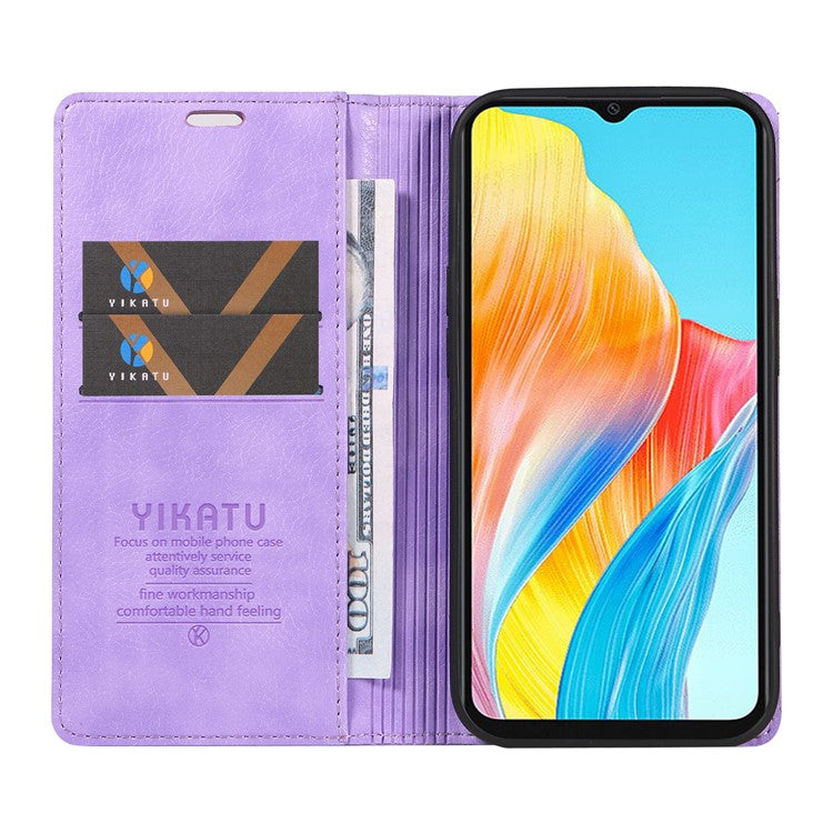 YIKATU YK-006 For Oppo A38 4G / A18 4G Case Leather Phone Cover with Card Slots Wallet - Purple