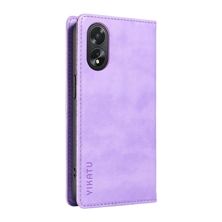 YIKATU YK-006 For Oppo A38 4G / A18 4G Case Leather Phone Cover with Card Slots Wallet - Purple