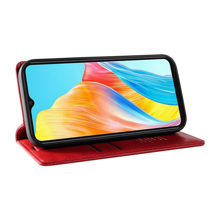 YIKATU YK-006 For Oppo A38 4G / A18 4G Case Leather Phone Cover with Card Slots Wallet - Red