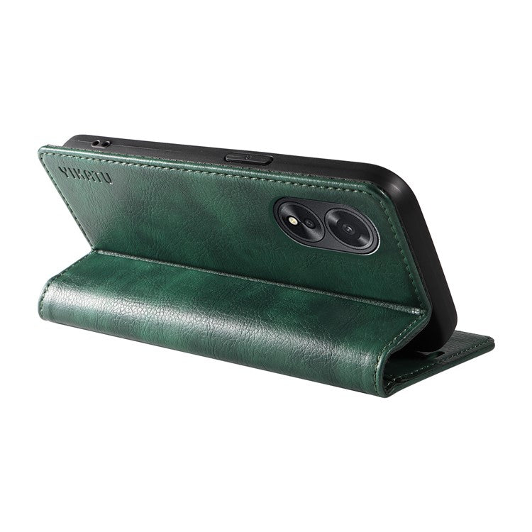 YIKATU YK-006 For Oppo A38 4G / A18 4G Case Leather Phone Cover with Card Slots Wallet - Green