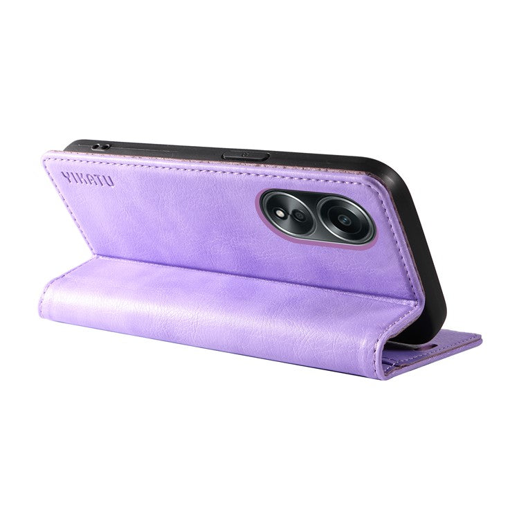 YIKATU YK-006 For Oppo A58 4G Leather Wallet Case Magnetic Closing Flip Phone Cover - Purple