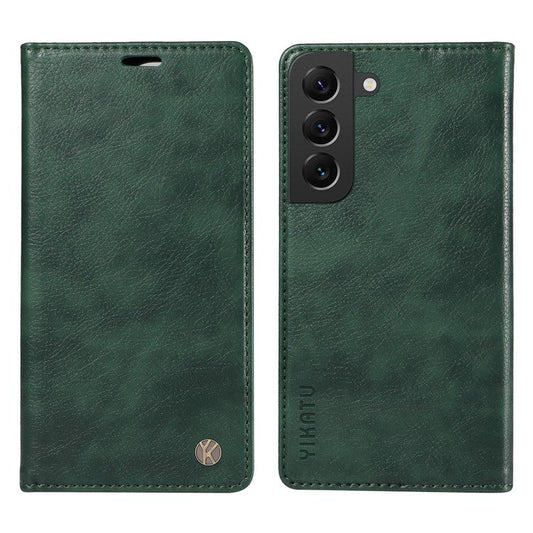YIKATU YK-006 For Samsung Galaxy S22+ 5G Case Litchi Texture Ultra Thin Card Slots Phone Cover - Green