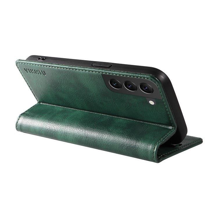 YIKATU YK-006 For Samsung Galaxy S22+ 5G Case Litchi Texture Ultra Thin Card Slots Phone Cover - Green