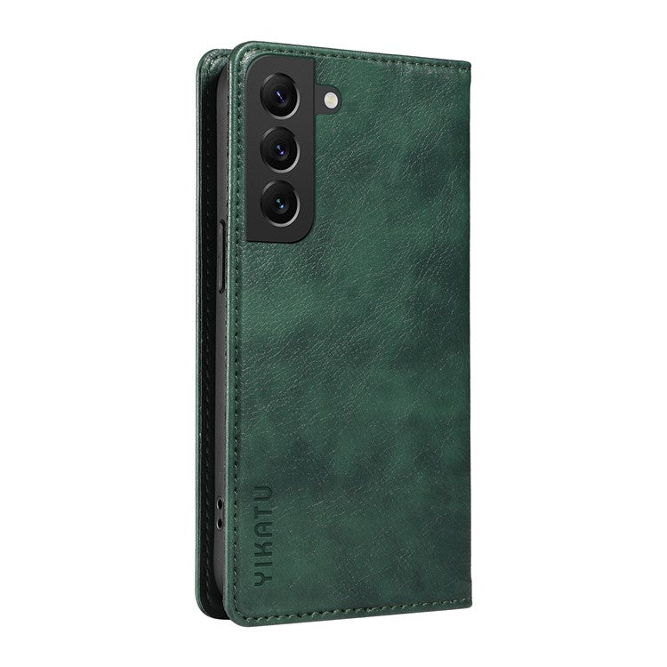 YIKATU YK-006 For Samsung Galaxy S22+ 5G Case Litchi Texture Ultra Thin Card Slots Phone Cover - Green
