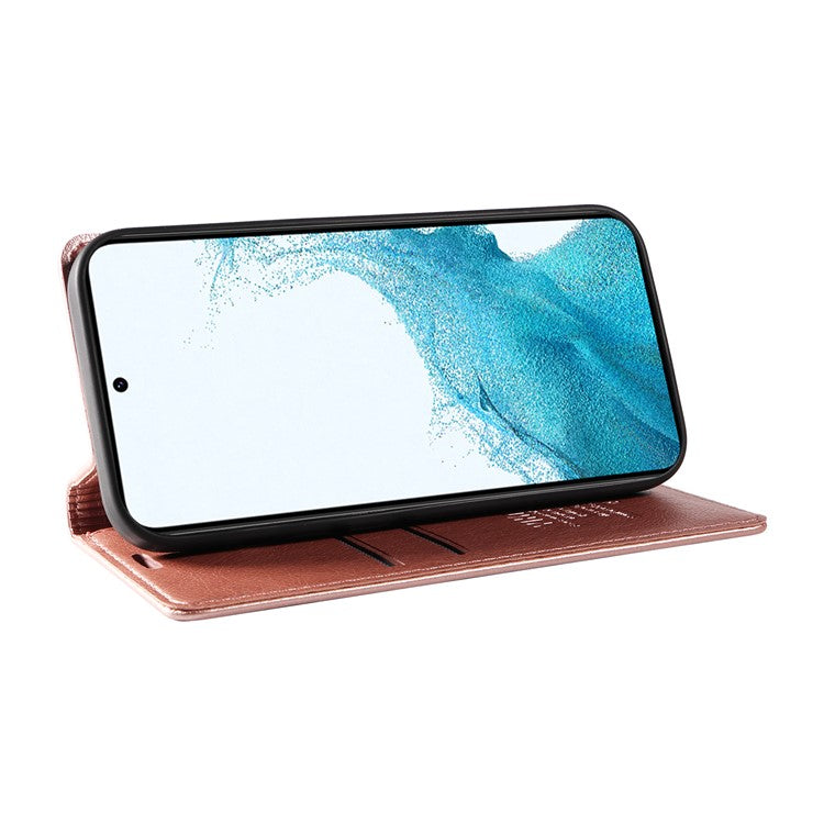 YIKATU YK-006 For Samsung Galaxy S21 5G / S21 4G Wallet Phone Case Litchi Texture Leather Flip Cover - Rose Gold