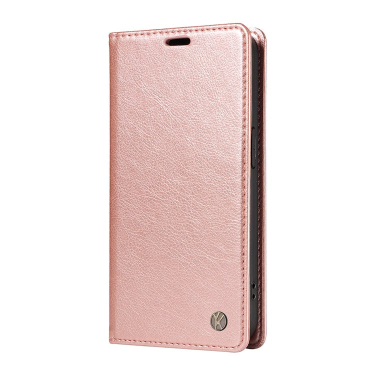 YIKATU YK-006 For Samsung Galaxy S21 5G / S21 4G Wallet Phone Case Litchi Texture Leather Flip Cover - Rose Gold