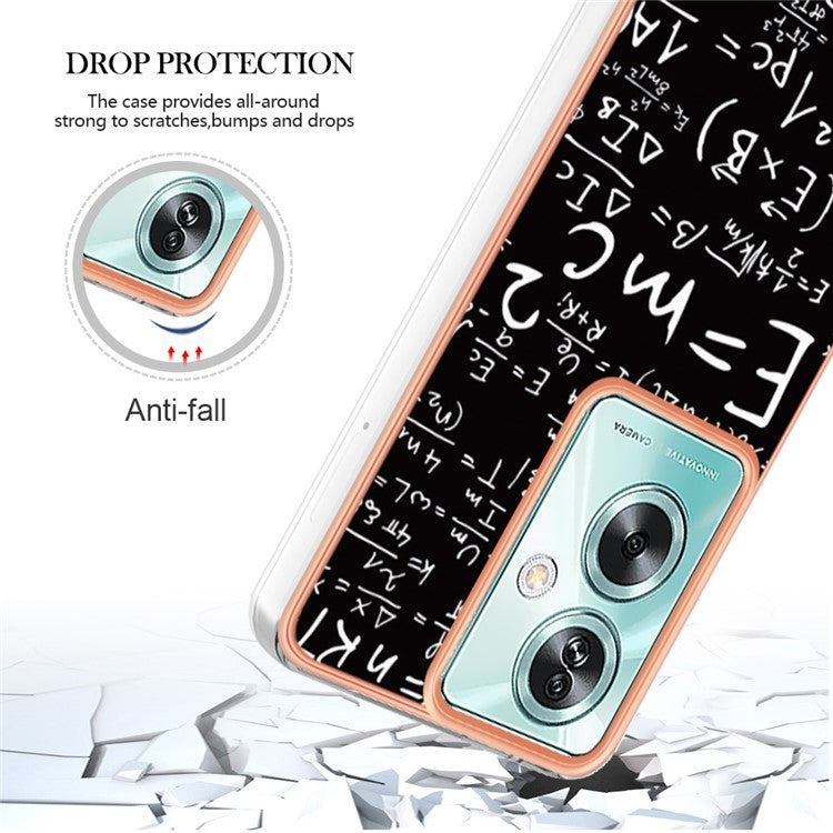 YB IMD Series-19 Style-D For Oppo A79 5G / A2 5G TPU Phone Case Electroplating Pattern Print Shell - Equation