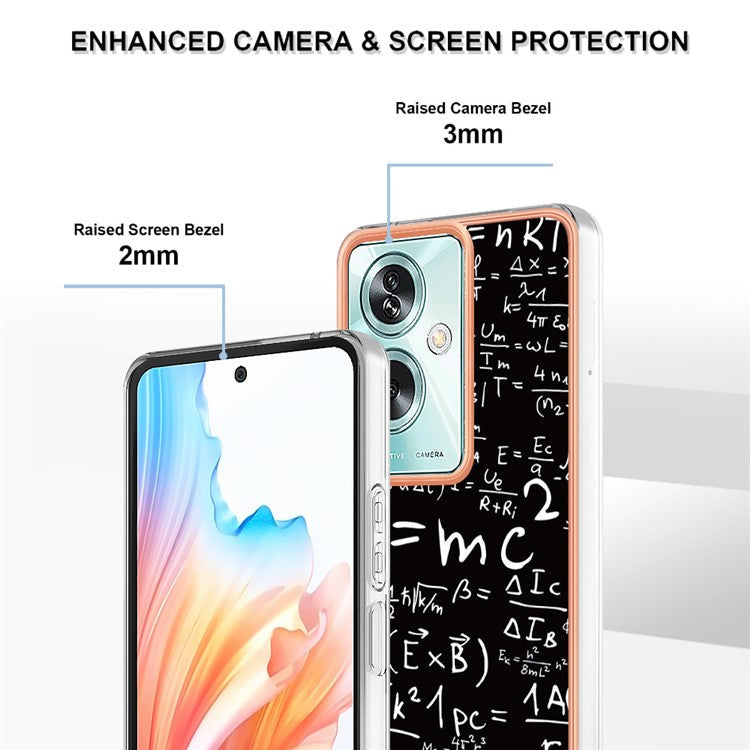 YB IMD Series-19 Style-D For Oppo A79 5G / A2 5G TPU Phone Case Electroplating Pattern Print Shell - Equation