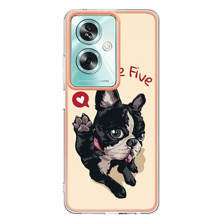 YB IMD Series-19 Style-D For Oppo A79 5G / A2 5G TPU Phone Case Electroplating Pattern Print Shell - Dog