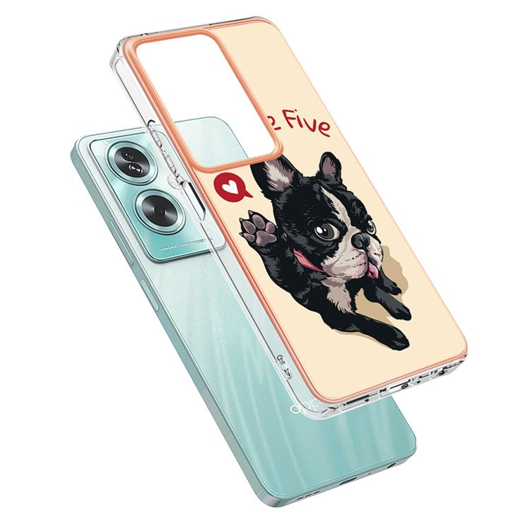 YB IMD Series-19 Style-D For Oppo A79 5G / A2 5G TPU Phone Case Electroplating Pattern Print Shell - Dog