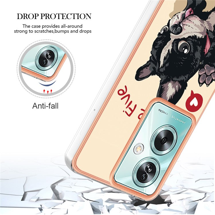 YB IMD Series-19 Style-D For Oppo A79 5G / A2 5G TPU Phone Case Electroplating Pattern Print Shell - Dog