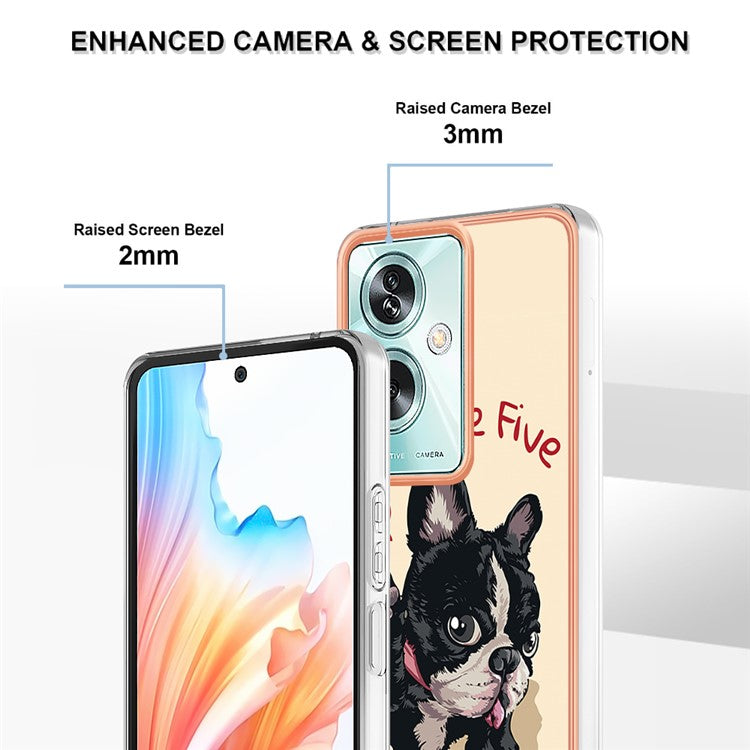 YB IMD Series-19 Style-D For Oppo A79 5G / A2 5G TPU Phone Case Electroplating Pattern Print Shell - Dog
