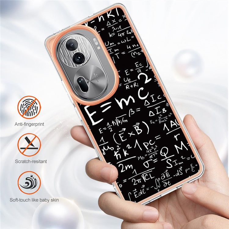 YB IMD Series-19 Style-D For Oppo Reno11 Pro 5G (Global) Electroplated Case TPU Pattern Print Back Phone Cover - Equation