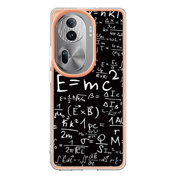 YB IMD Series-19 Style-D For Oppo Reno11 Pro 5G (Global) Electroplated Case TPU Pattern Print Back Phone Cover - Equation