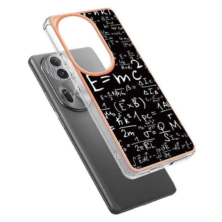 YB IMD Series-19 Style-D For Oppo Reno11 Pro 5G (Global) Electroplated Case TPU Pattern Print Back Phone Cover - Equation