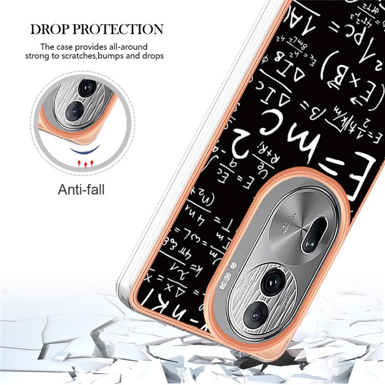 YB IMD Series-19 Style-D For Oppo Reno11 Pro 5G (Global) Electroplated Case TPU Pattern Print Back Phone Cover - Equation