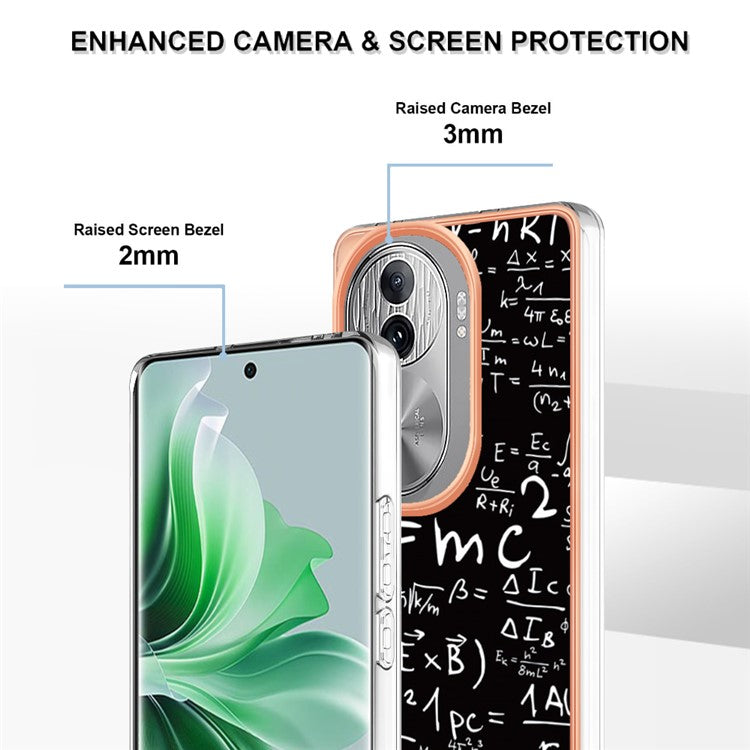 YB IMD Series-19 Style-D For Oppo Reno11 Pro 5G (Global) Electroplated Case TPU Pattern Print Back Phone Cover - Equation
