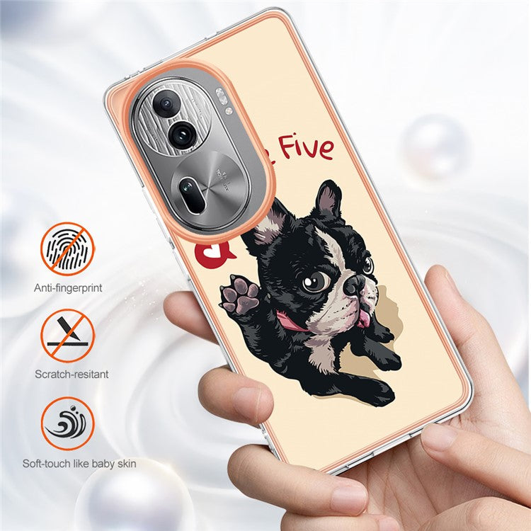 YB IMD Series-19 Style-D For Oppo Reno11 Pro 5G (Global) Electroplated Case TPU Pattern Print Back Phone Cover - Dog