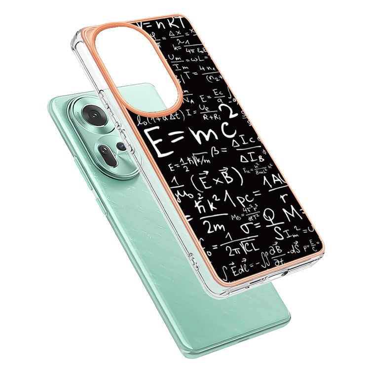 YB IMD Series-19 Style-D For Oppo Reno11 5G (Global) TPU Case Electroplated Pattern Slim Phone Shell - Equation