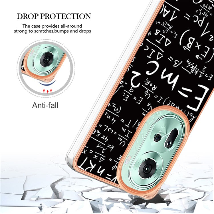 YB IMD Series-19 Style-D For Oppo Reno11 5G (Global) TPU Case Electroplated Pattern Slim Phone Shell - Equation