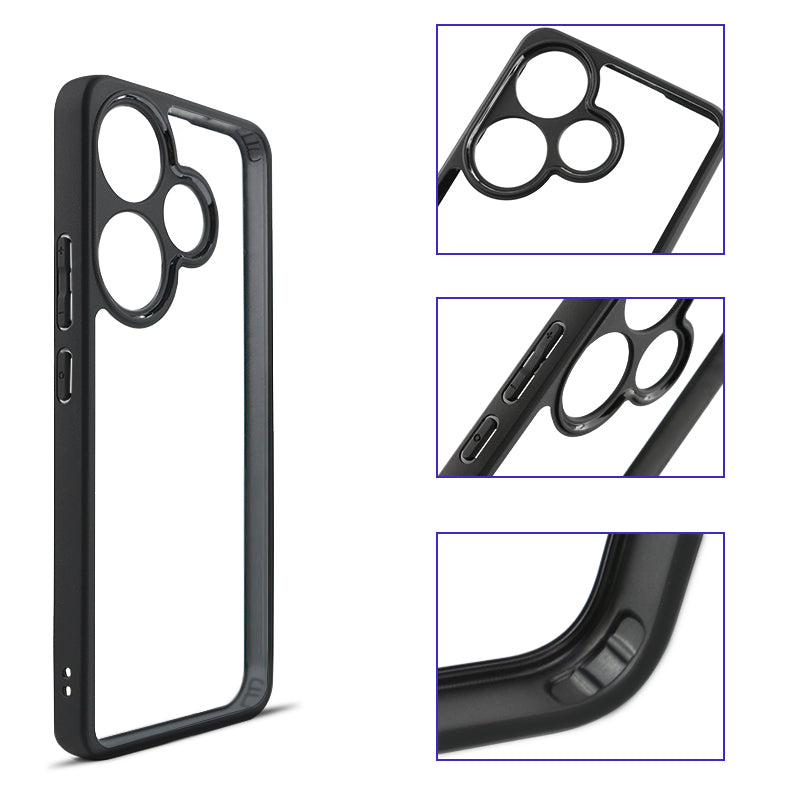 For Xiaomi Redmi Turbo 3 5G Clear Case TPU+PC Protective Phone Cover