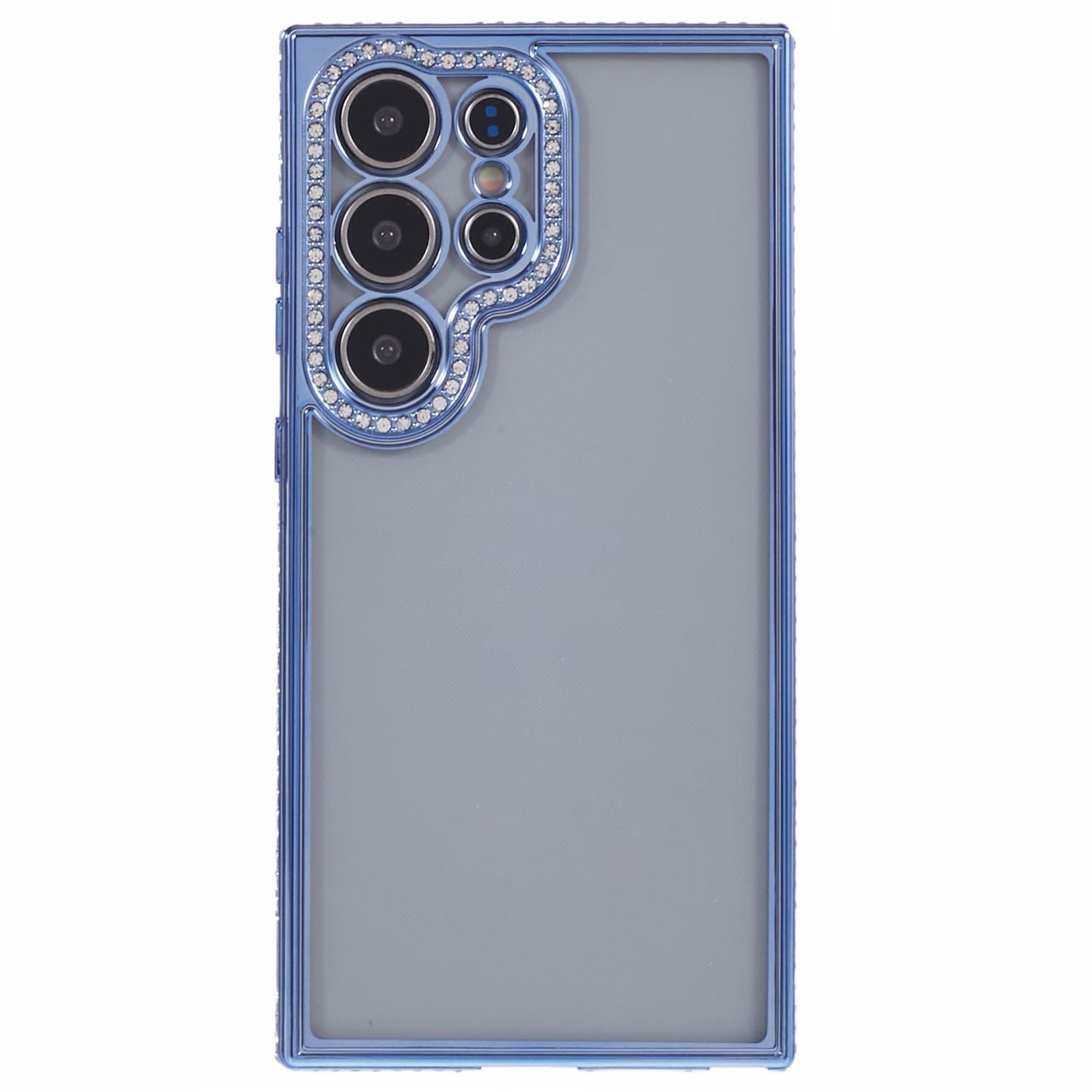 For Samsung Galaxy S22 Ultra 5G Case Bling Rhinestones Soft TPU Phone Cover - Blue